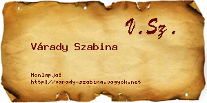 Várady Szabina névjegykártya